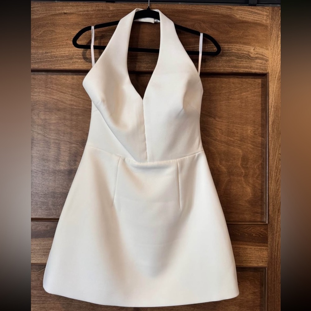 Elegant White Halter Dress